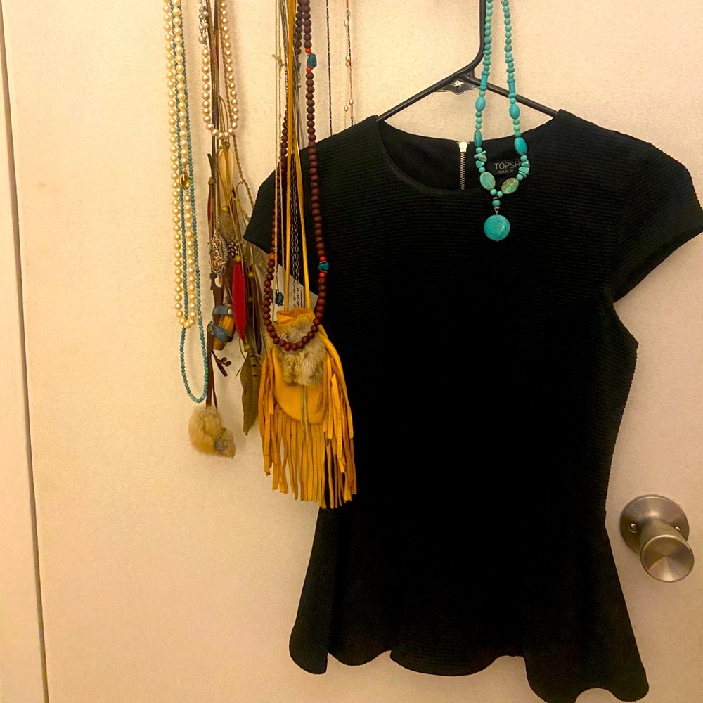 Top shop black peplum top